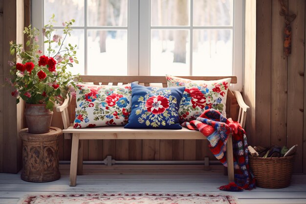 zestaw haftowanych poduszek